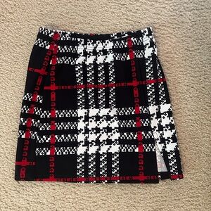 SHEIN Black and White Pencil Mini Skirt with Slit